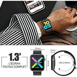 Chrono Montre Connectée, Smartwatch Femmes Hommes à Ecran Tactile Complet, Montre Connectée Jeux Suivi du Sommeil Montre Sport Calories Podometre Tensiomètre Bracelet Bluetooth pour Android Iphone,Noir