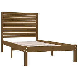 Avis vidaXL Cadre de lit sans matelas marron miel 100x200 cm bois massif