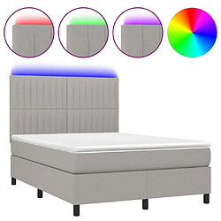 Sommier à lattes,Cadre à lattes de lit et matelas et LED pour Adulte Gris clair 140x190 cm -MN33944