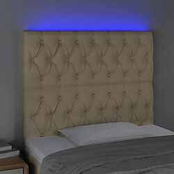 Avis Maison Chic Tête de lit scandinave à LED,meuble de chambre Crème 100x7x118/128 cm Tissu -MN13858