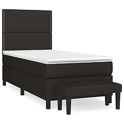 Maison Chic Structures de lit + matelas,Lit à sommier tapissier et matelas pour Chambre Noir 80x200 cm Tissu -MN17070