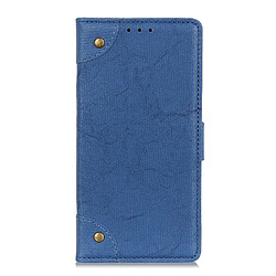 Wewoo Housse Coque Pour Galaxy S11E Boucle en cuivre Rétro Crazy Horse Texture cuir à rabat horizontal avec support et fentes cartes et portefeuille bleu