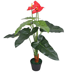 vidaXL Plante artificielle avec pot Anthurium 90 cm Rouge et Jaune