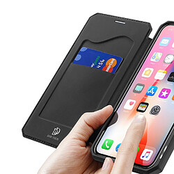 Avis Dux Ducis Coque en TPU flip magnétique avec porte-carte noir pour votre Apple iPhone X/XS 5.8 pouces