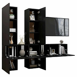 Avis Maison Chic Ensemble de meubles TV 7 pcs | Banc TV Moderne pour salon | Meuble de Rangement - Noir Aggloméré -MN69651