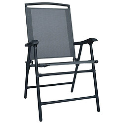 Maison Chic Lot de 2 Chaises de jardin,Fauteuil d'extérieur pliables Textilène Gris -MN82450