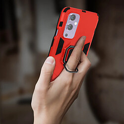 Avis Avizar Coque OnePlus 9 Hybride Antichoc Bague Métallique Support rouge