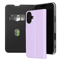 Avizar Étui pour iPhone 16 Soft touch Porte-carte Support Vidéo Violet Clair