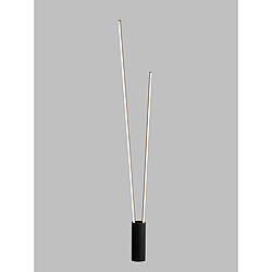 Inspired Lampadaire à 2 lumières, LED 44W, 3000K, 2600lm, Dimmable, Noir, 3 ans de garantie