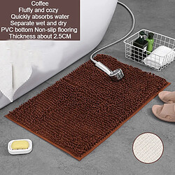 LUUCOZK Tapis de bain antidérapants, absorbants, à séchage rapide, décoration de salle de bain, AA8767 café-40X60CM