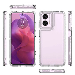 Htdmobiles Coque pour Motorola Moto G04 / G04s / G24 / G24 Power / E14 - housse etui silicone gel fine 360 integrale (avant et arriere) + verre trempe - TRANSPARENT