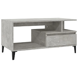 vidaXL Table basse Gris béton 90x49x45 cm Bois d'ingénierie