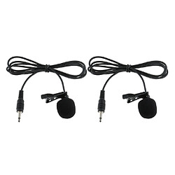 Microphone Lavalier Filaire 2 Pièces Avec Pince Pour Vloggers 3.5mm Style Pince à Revers