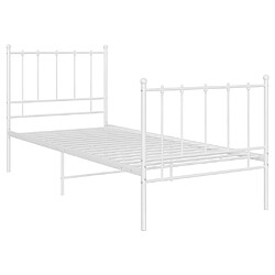 vidaXL Cadre de lit sans matelas blanc métal 90x200 cm