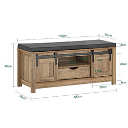 Avis SoBuy FSR118-BR Banc à Chaussure Meuble de Rangement à Chaussures Armoire à Chaussures