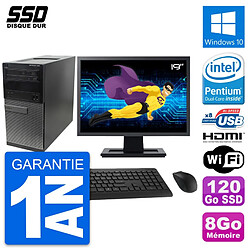 PC Tour Dell 390 MT Ecran 19" Intel G630 RAM 8Go SSD 120Go HDMI Windows 10 Wifi - Occasion