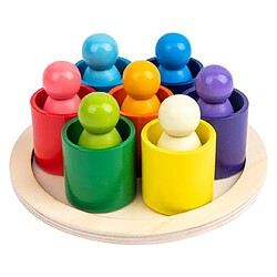 Universal Les derniers bébés en bois arc-en-ciel maison arbre poupée mini empileur blocs jouets arc-en-ciel bar blocs petites tailles incohérentes jeux de table cadeaux | empilement blocs (couleur arc-en-ciel)