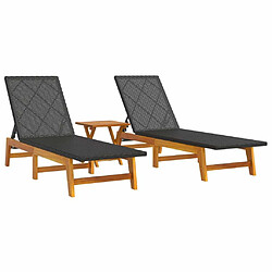 Avis Maison Chic Salon de jardin 3 pcs - Table et chaises d'extérieur - Mobilier/Meubles de jardin Moderne résine tressée et bois massif d'acacia -MN54424