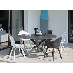 Proloisirs Fauteuils de jardin en aluminium et résine Jato (Lot de 2) gris anthracite.