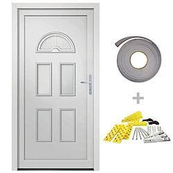 vidaXL Porte d'entrée blanc 110x210 cm PVC