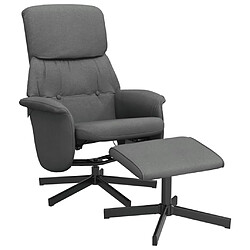 vidaXL Fauteuil inclinable avec repose-pied gris foncé tissu