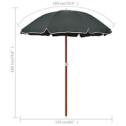 Acheter vidaXL Parasol de jardin avec mât en acier 180 cm anthracite