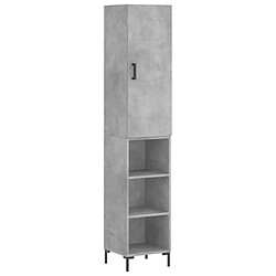 vidaXL Buffet haut Gris béton 34,5x34x180 cm Bois d'ingénierie