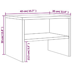 vidaXL Table de chevet Chêne fumé 40x30x30 cm Bois d'ingénierie pas cher