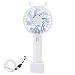 Antlers Design Mini Ventilateur Portable Ventilateur De Poche à 3 Vitesses Conseils De Refroidissement Du Vent Pour Mini Ventilateur De Bureau Extérieur-Blanc et Bleu