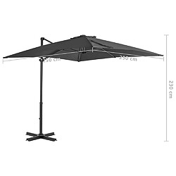 vidaXL Parasol de jardin avec base portable anthracite pas cher