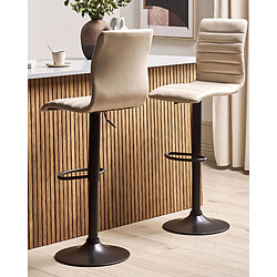 Beliani Tabouret de bar Set de 2 Cuir PU Beige clair LUCERNE