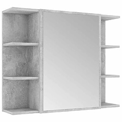 vidaXL Armoire à miroir de salle de bain Gris Béton Bois d’ingénierie