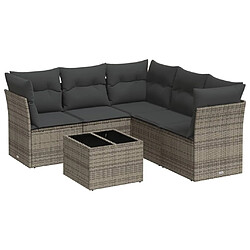 Maison Chic Salon de jardin 6 pcs avec coussins | Ensemble de Table et chaises | Mobilier d'Extérieur gris résine tressée -GKD35630