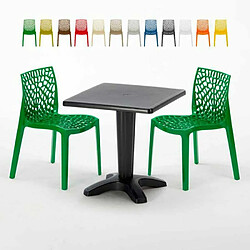 Grand Soleil Table et 2 chaises colorées polypropylen