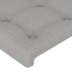 Maison Chic Tête de lit scandinave à LED,meuble de chambre Gris clair 103x16x118/128 cm Tissu -MN13217 pas cher