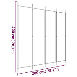 vidaXL Cloison de séparation 4 panneaux Noir 200x200 cm Tissu pas cher