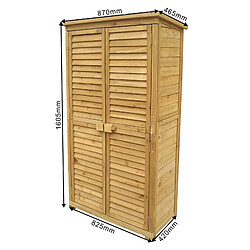 Helloshop26 Armoire abri de jardin portes en lamelles 160 cm bois d'épicéa toit bitumé 16_0002170 pas cher