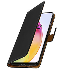 Avizar Housse Oneplus 8 Cuir Véritable Porte cartes Fonction Support Noir