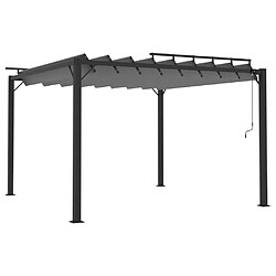 Maison Chic Tonnelle | Pergola avec toit à persienne 3x3 m Anthracite Tissu aluminium -GKD45310