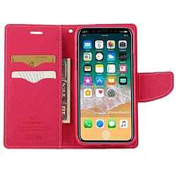 Wewoo Coque Magenta pour iPhone X Cross Texture Horizontal Housse en cuir avec fentes FANCY DIARY cartes et porte-monnaie support pas cher