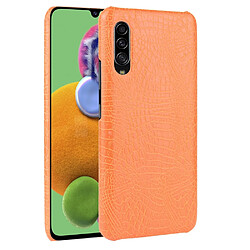 Wewoo Coque Rigide Pour Galaxy A70s antichoc Crocodile Texture PC + Etui en PU Orange