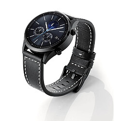 Bracelet en cuir véritable haute qualité noir pour votre Samsung Gear S3 Classic/S3 Frontier