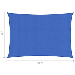 Avis vidaXL Voile d'ombrage 160 g/m² Bleu 2x4,5 m PEHD