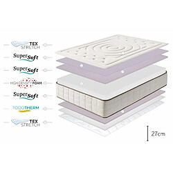 Acheter Moonia Matelas Cashmere Premier Gel, 27cm,135x200cm