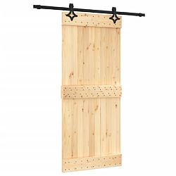 vidaXL Porte coulissante et kit de quincaillerie 90x210 cm pin massif