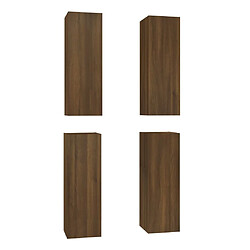 vidaXL Meubles TV 4 pcs Chêne marron 30,5x30x90 cm Bois d'ingénierie