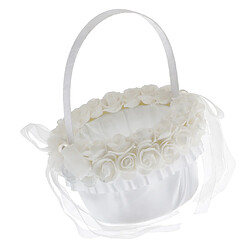 2pcs Panier de Fille de Fleur - Panier de Fleurs Blanc, Panier de Mariage pour Mariage pas cher