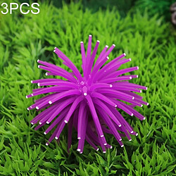 Wewoo Décoration aquarium Violet 3 PCS Articles TPR Simulation Sea Urchin Ball Corail avec Point, Taille: L, Diamètre: 13cm