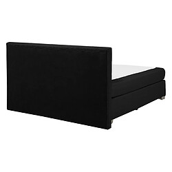 Beliani Lit boxspring en tissu noir 140 x 200 cm ADMIRAL pas cher