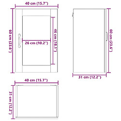 vidaXL Armoire murale de cuisine avec porte en verre Porto gris béton pas cher